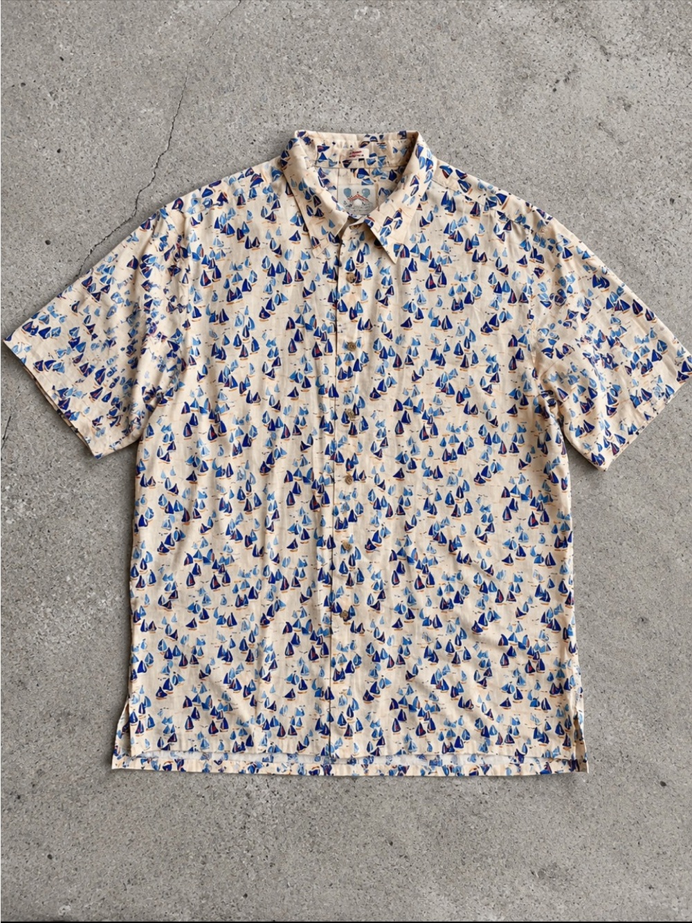 Reyn Spooner Hawaiian Traditions Sailboat Button Shirt XL Cotton Aloha Preppy